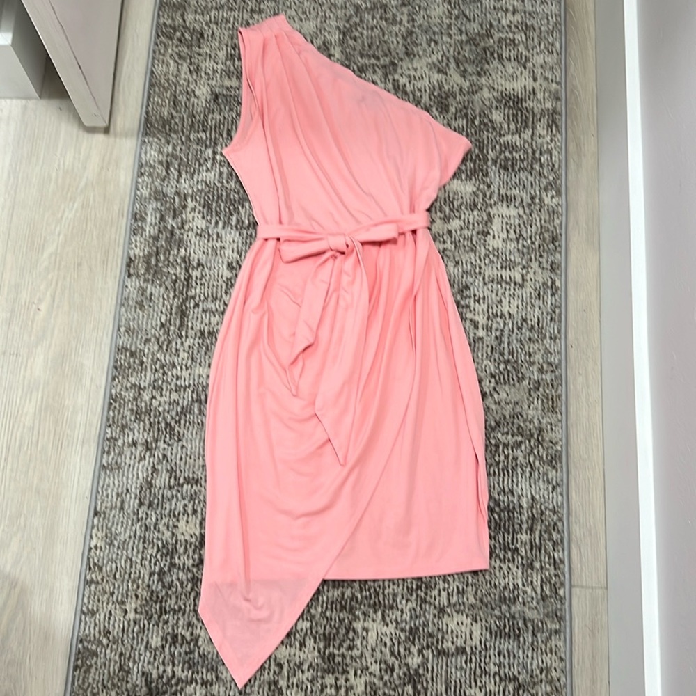 Pink asymmetrical dress